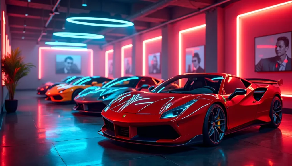 Music industry stars collecting rare exotic cars as an art form.